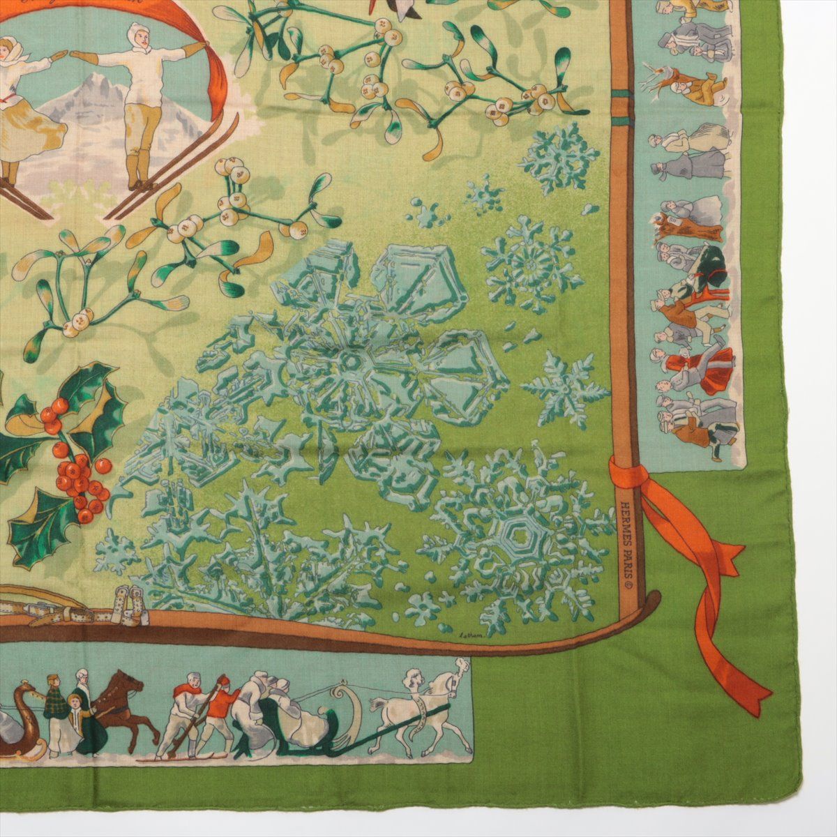 HERMES Neige d'Antan カレジェアン カシミアシルク140 Hermes カレ140