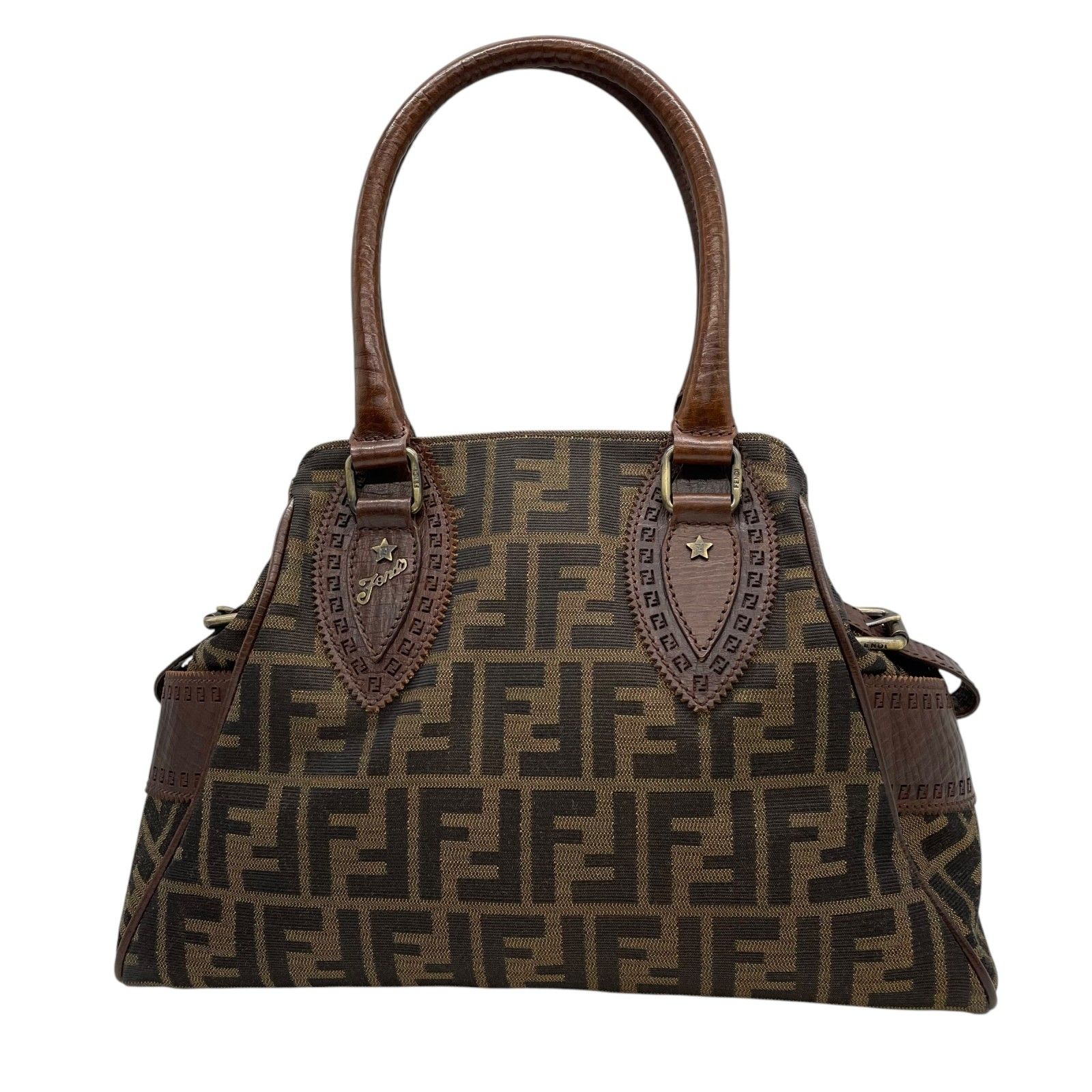 美品】FENDI フェンディ エトニコ ズッカ トートバッグ ハンドバッグ 
