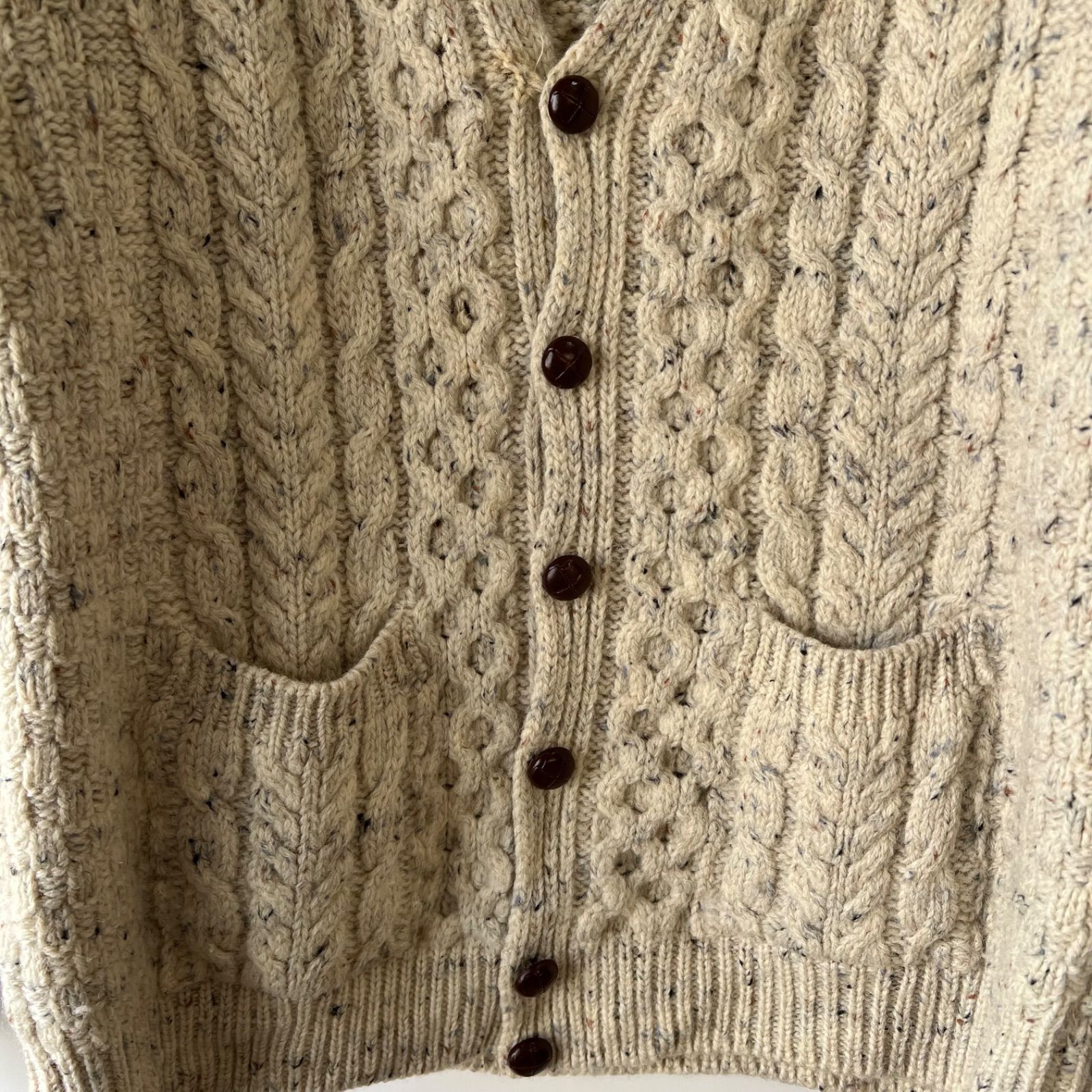 John Molloy aran knit cardigan ecru - メルカリ