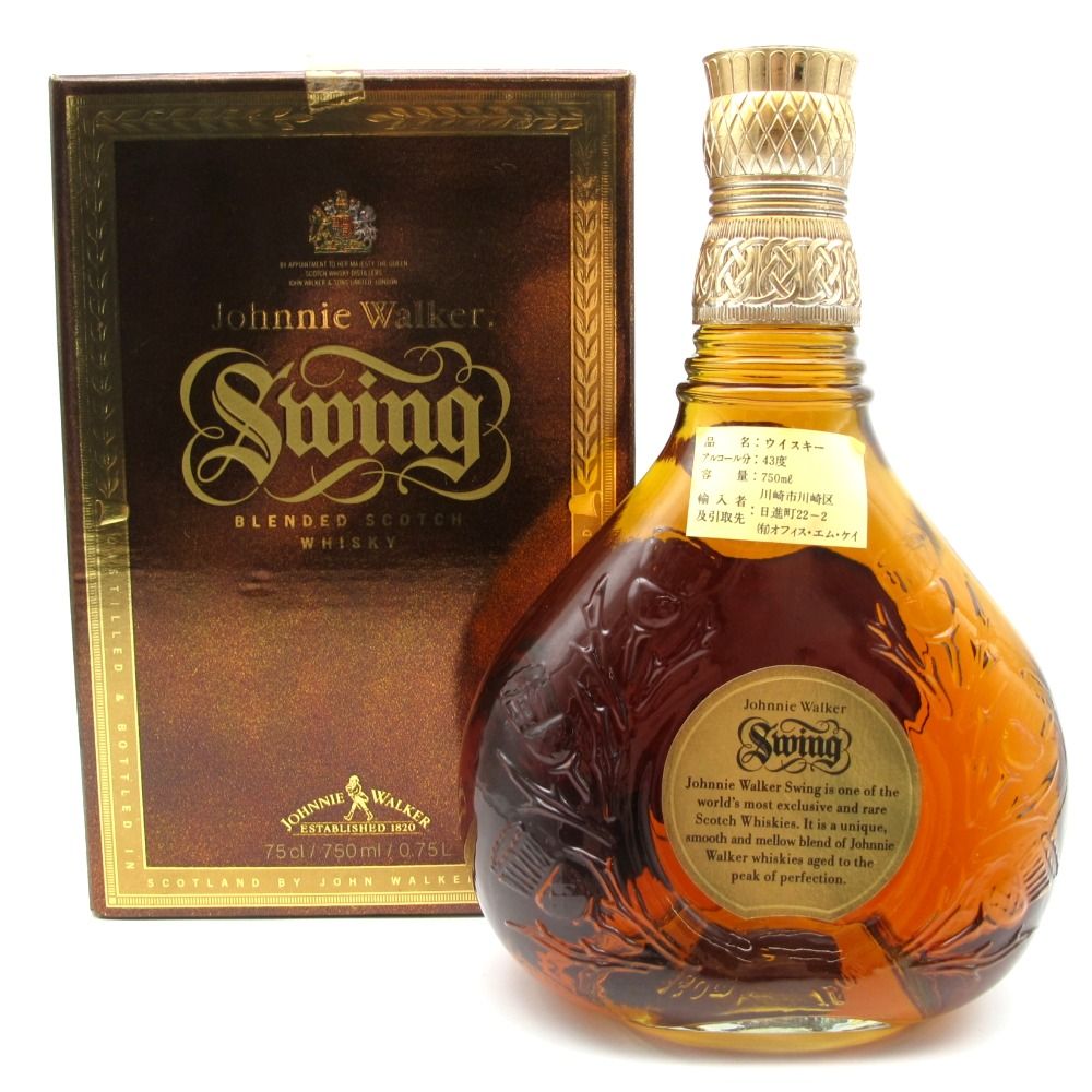 Johnnie Walker ジョニーウォーカー ウイスキー スウィング SWING 750ml 43% 推定90年代 ストライディングマン 箱付き  洋酒 古酒 未開栓 - メルカリ