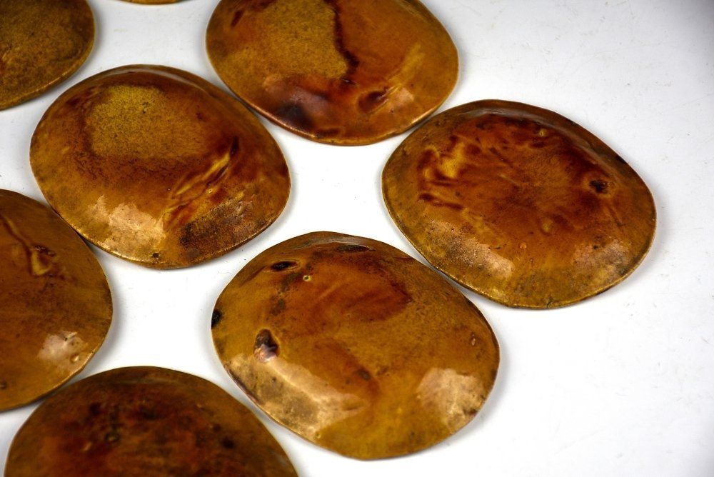 珉平焼｜5枚セット 龍文 小判型 小皿 オーバル 淡路 珉平焼