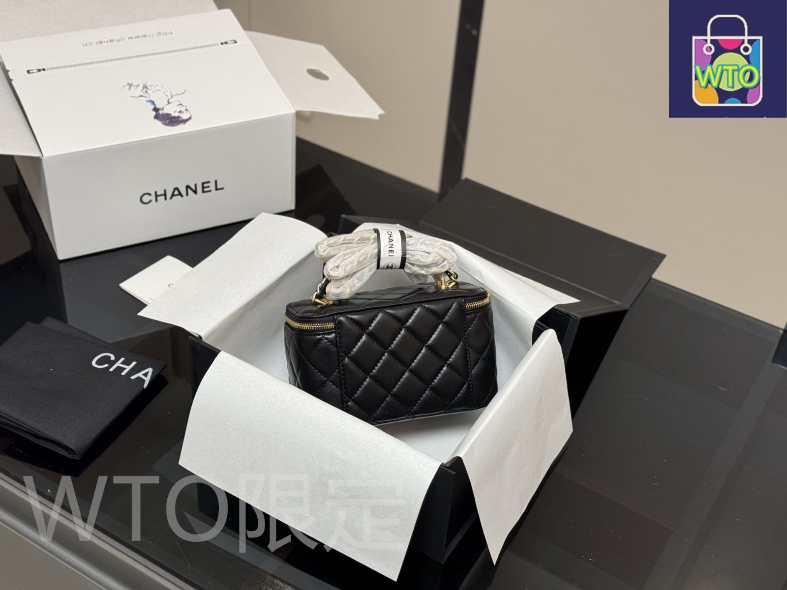 メル11800 今日特価】Chanel ハンドル メイクボックス（17×11cm）-WTO輸入2