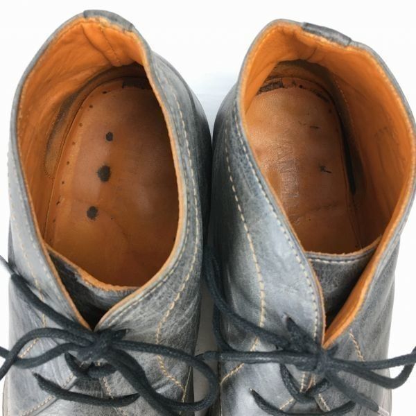 VAN LIER/ヴァンライヤー　Vintage/オールレザー　チャッカブーツ　size42　26.5-27.0程度　グレー　/men's 管No.WA141 VAN LIER/ヴァンライヤー Vintage/オールレザー チャッカブーツ size42