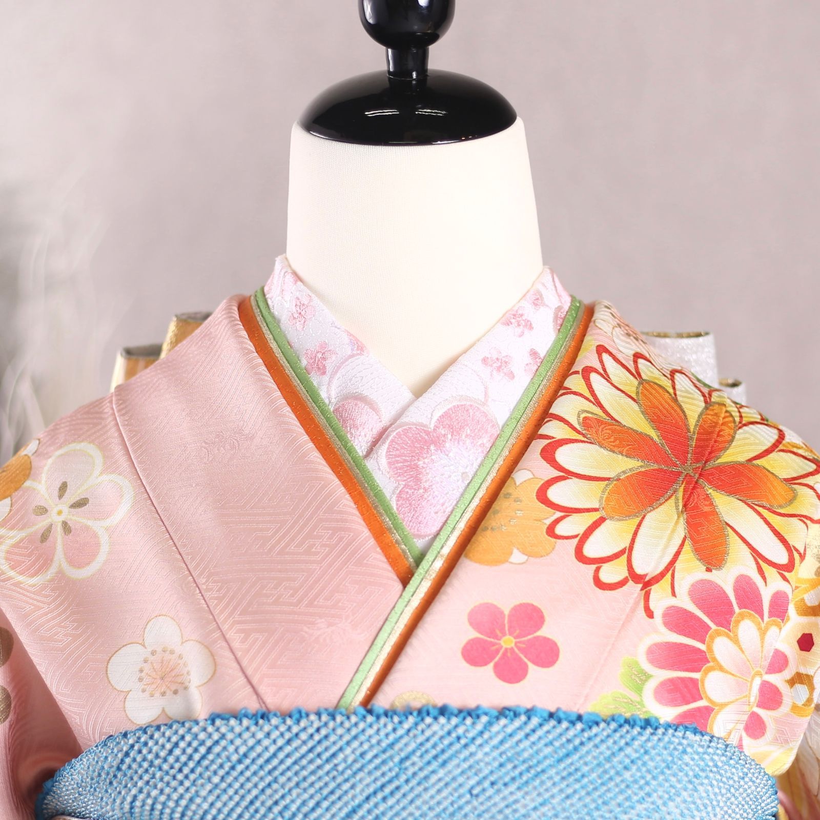 振袖フルセット 振袖セット 振袖 Lサイズ 中古 ピンク×レトロ 美品