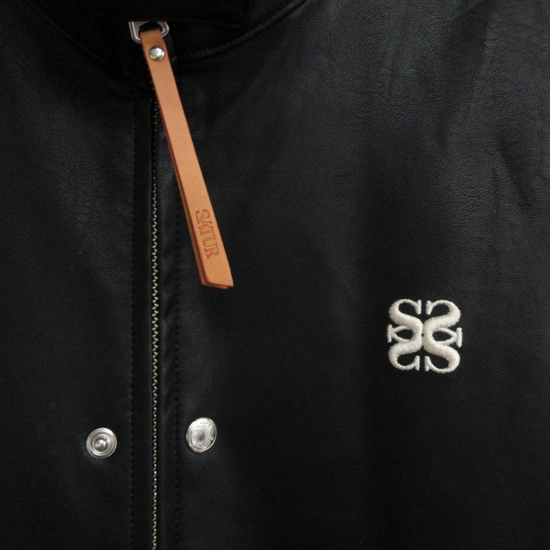 セタ― SATUR 24年 Leche leather zip-up jacket スタンドカラー