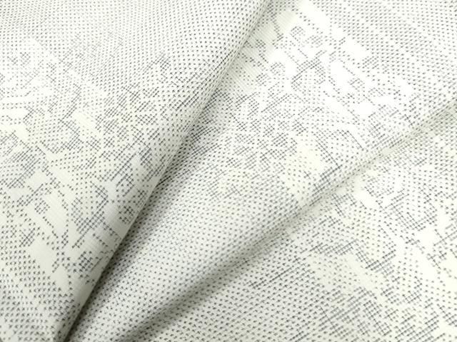 平和屋着物○本場大島紬 白大島 9マルキ 色紙草花文 正絹 逸品