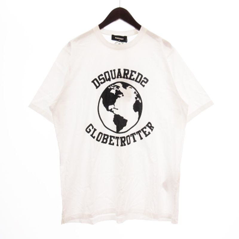 ディースクエアード DSQUARED2 ジャージー Tシャツ カットソー 半袖 クルーネック 地球 ロゴ プリント イタリア製 コットン  S74GD1039 白 ホワイト M トップス □ECS - メルカリ