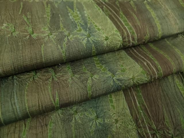 平和屋着物○上質な紬 竜巻絞り 変わり間道 やまと誂製 正絹 逸品  