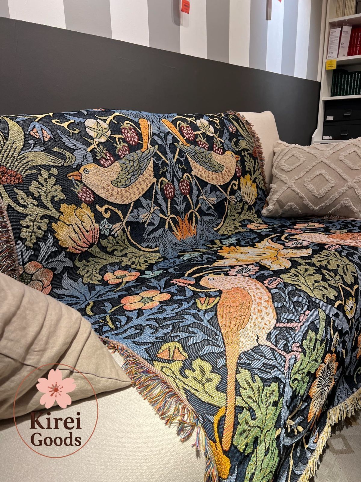 ウィリアムモリスイチゴ風キルトマルチカバー 再入荷！ウィリアムモリスイチゴ風キルトマルチカバー