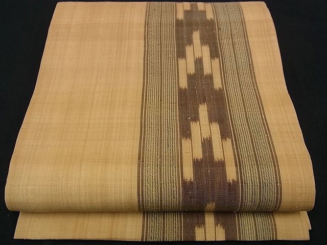 平和屋本店■極上　夏物　喜如嘉の芭蕉布　ハチジョー　手積み芭蕉糸100％　九寸名古屋帯　銀座むら田　たとう紙s7778 平和屋本店□極上 夏物 喜如嘉の芭蕉布 ハチジョー 手積み芭蕉糸100