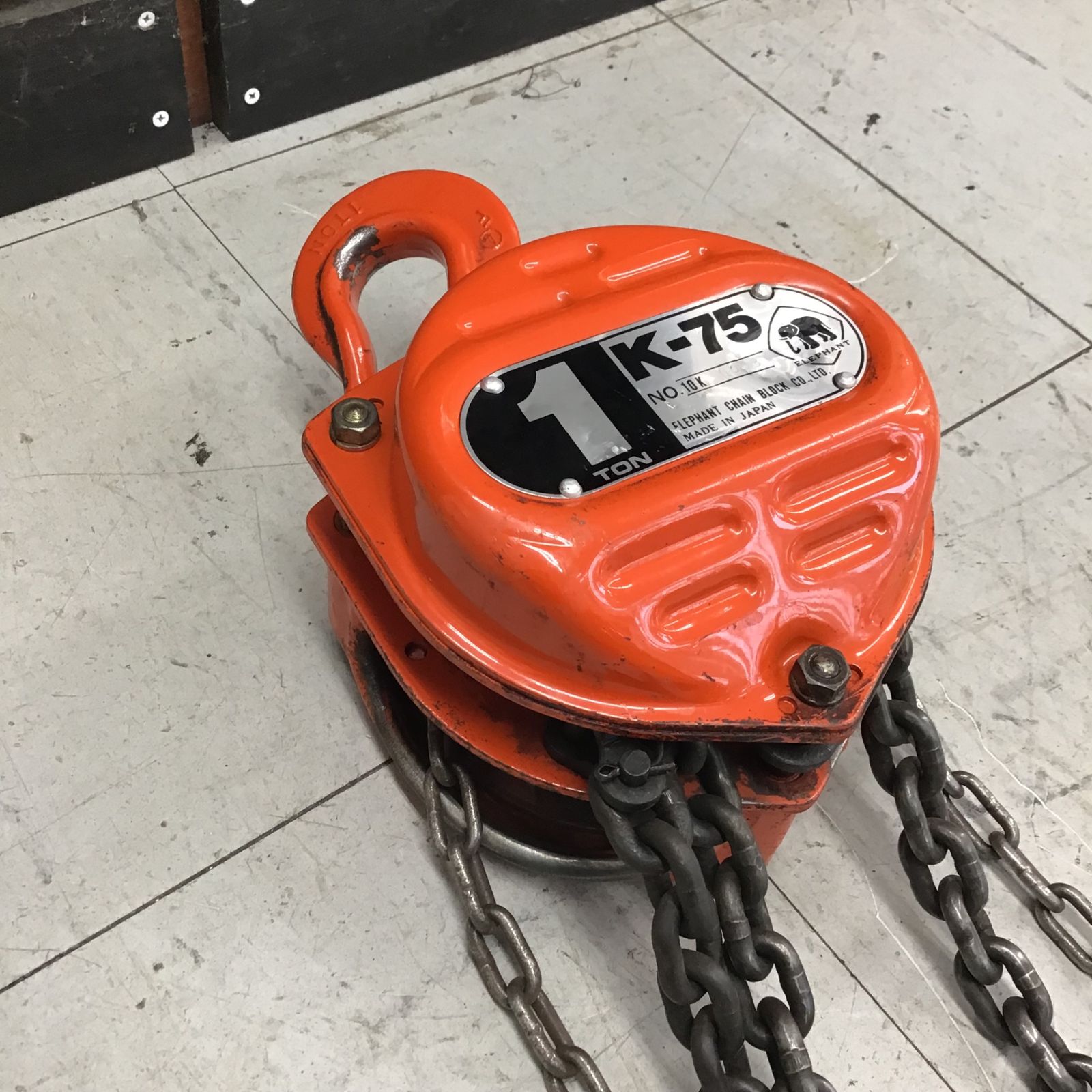 ELEPHAN　 エレファント　K-75　1TON　チェーンブロック 像印 中古 ELEPHANT K-75 チェーンブロック ELEPHANT⁄エレファント⁄チェーン