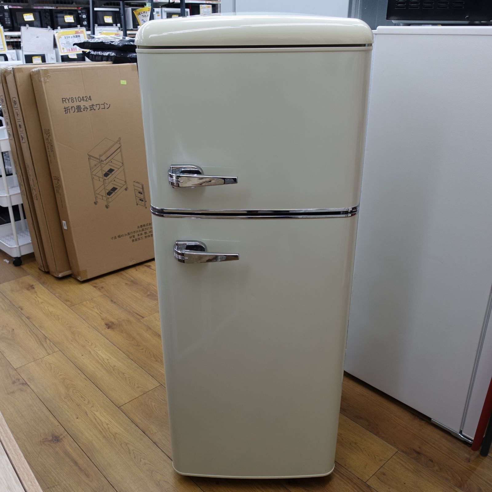 2020年製 レトロデザイン! 114ℓ 2ドア冷蔵庫 アイリスオーヤマ