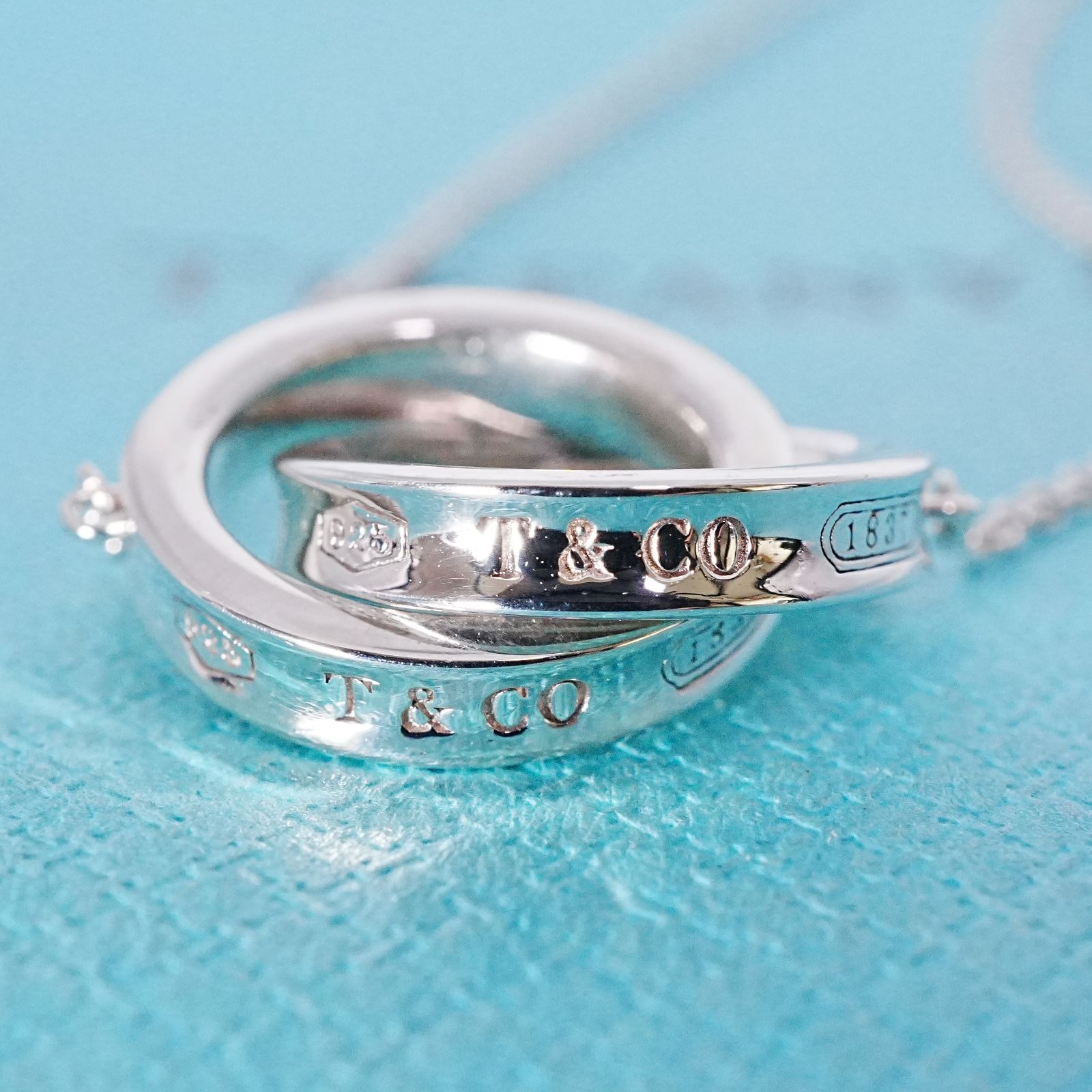 極美品 ティファニー 1837ナローインターロッキング ネックレス24-5330