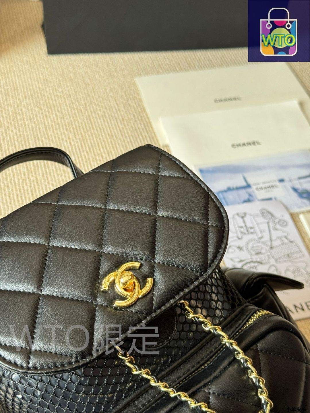VINTAGE●CHANEL●スモール バックパック 今日特価】Vintage Chanel 25ss ハンドメイド感 透け編みバック