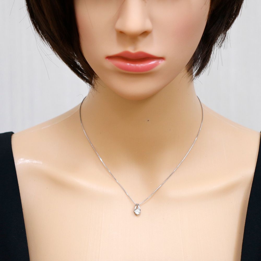 ネックレス 一粒ダイヤ Pt850 Pt900 プラチナ ダイヤモンド 0.328ct 