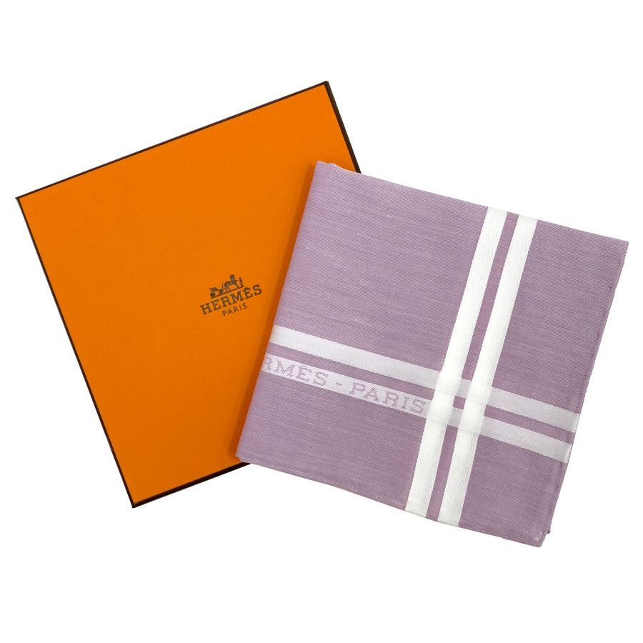 エルメス HERMES ハンカチーフ ハンカチ エルメス パリ コットン100% ライラック Lilac 薄紫 ラベンダー パープル レディース ギフト ラッピング H068500G 83