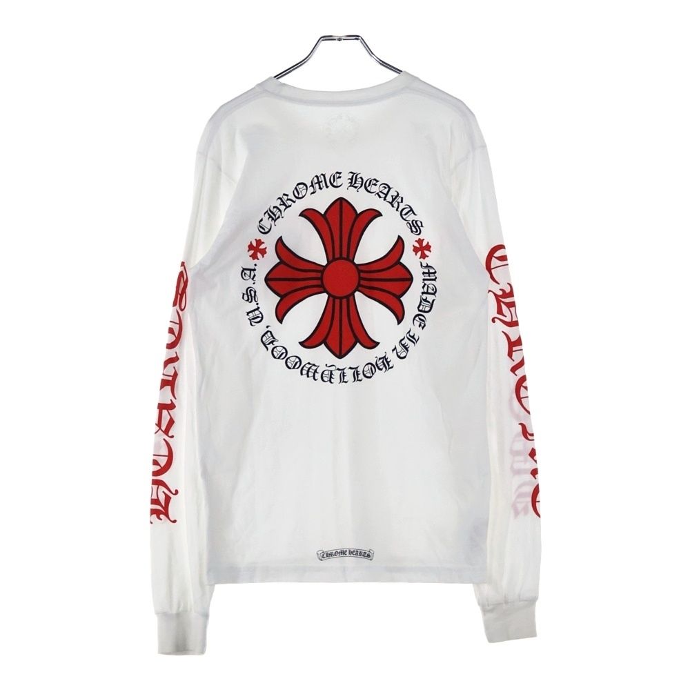 CHROME HEARTS クロムハーツ CH PLUS フロントCHプラスプリント クルーネック 長袖Tシャツ ホワイト
