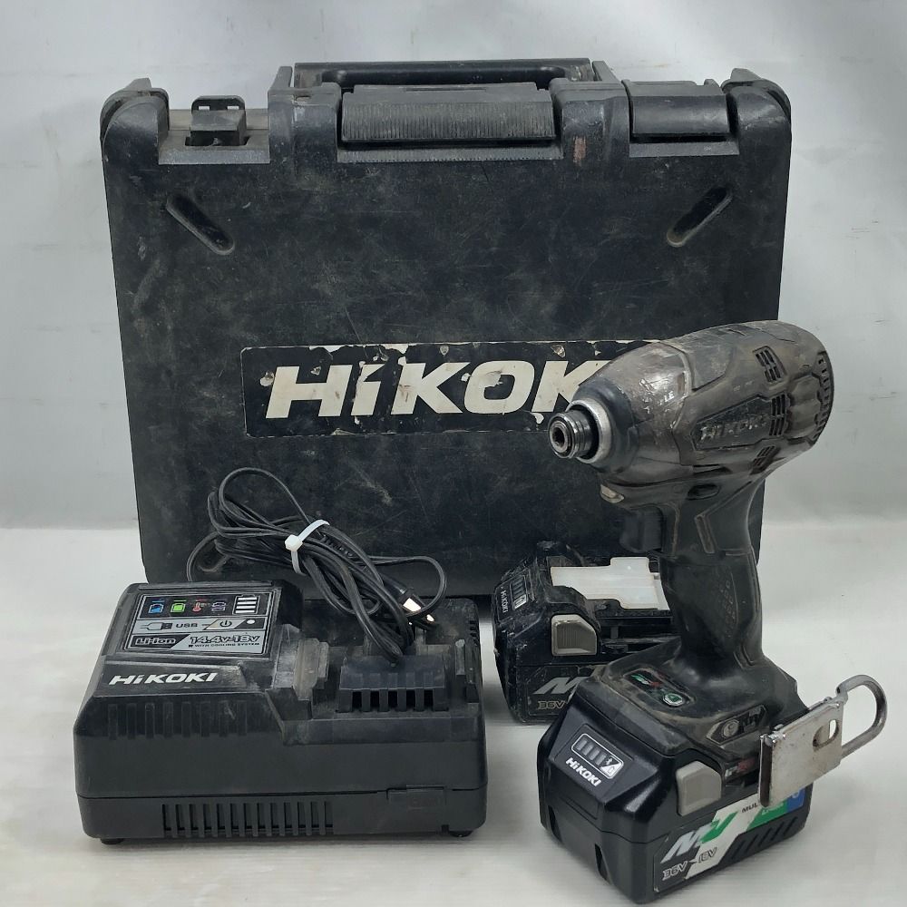 HiKOKI ハイコーキ 締め付け工具 インパクトドライバ 充電器 充電池2個 ケース付 WH36DA ブラック