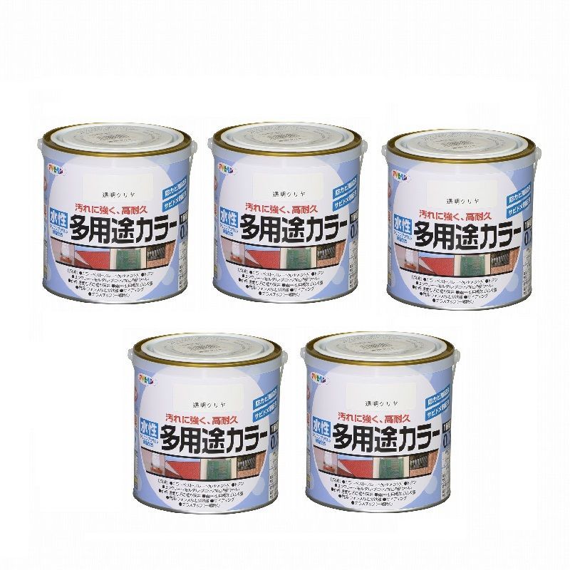 アサヒペン　水性多用途カラー　０．７Ｌ　クリヤ 5缶セット【BT-47】