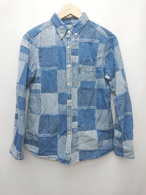 EDGE OF LINE パッチワーク風 岡山デニム 長袖 ジャケット Gジャン サイズM ブルー系 レディース P 【1402080011911】