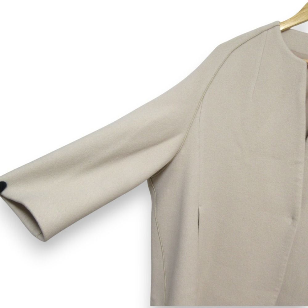 CITYSHOP - 未使用 CITYSHOP シティショップ ウールブレンド ノーカラー オーバーコクーンコート 19-020-042-5060 サイズF ベージュ レディース 古着 中古 USED 未使用 CITYSHOP シティショップ ウールブレンド ノーカラー