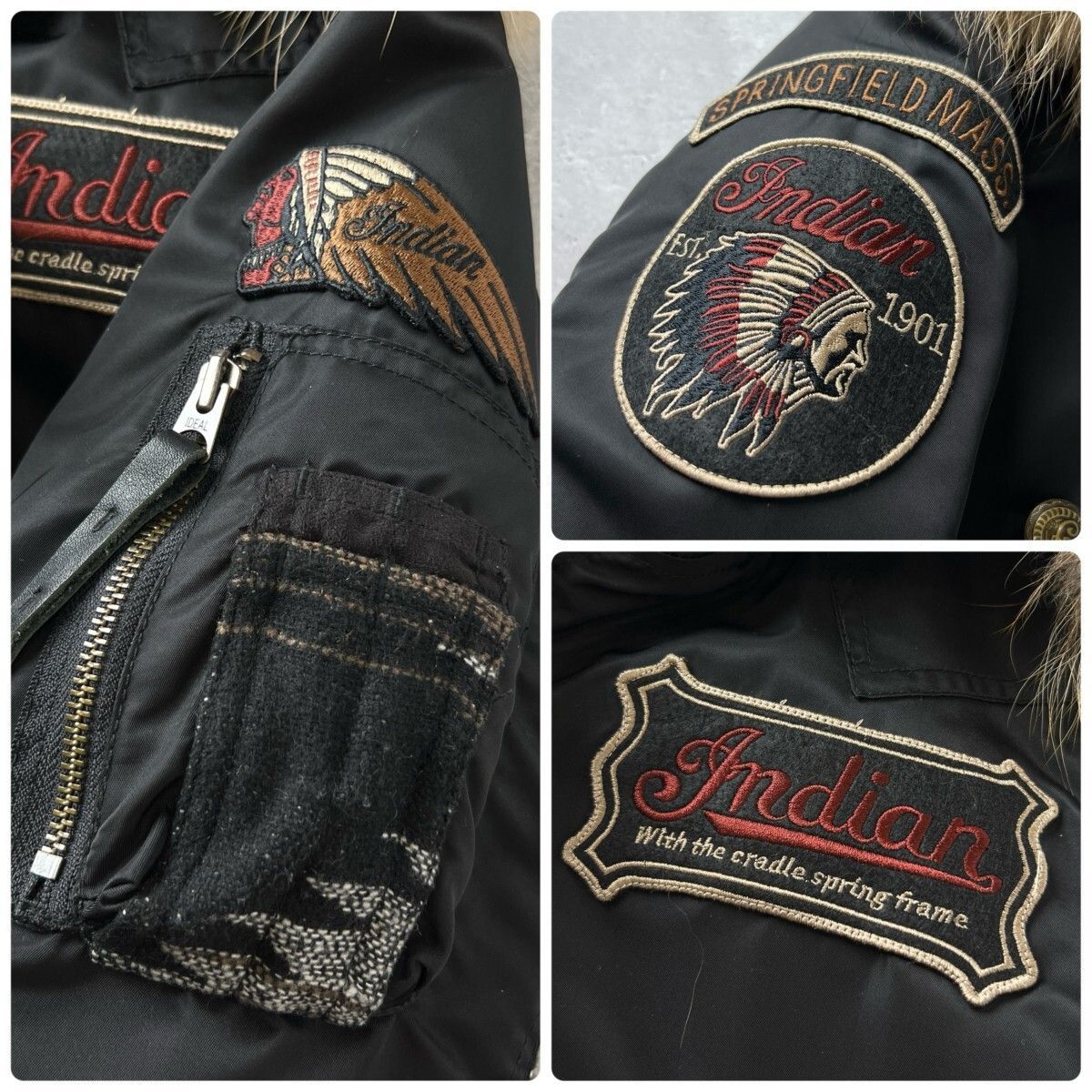 希少！INDIAN MOTORCYCLE N-2B フライト ジャケット 希少 INDIAN MOTORCYCLE インディアンモーターサイクル / N-2B