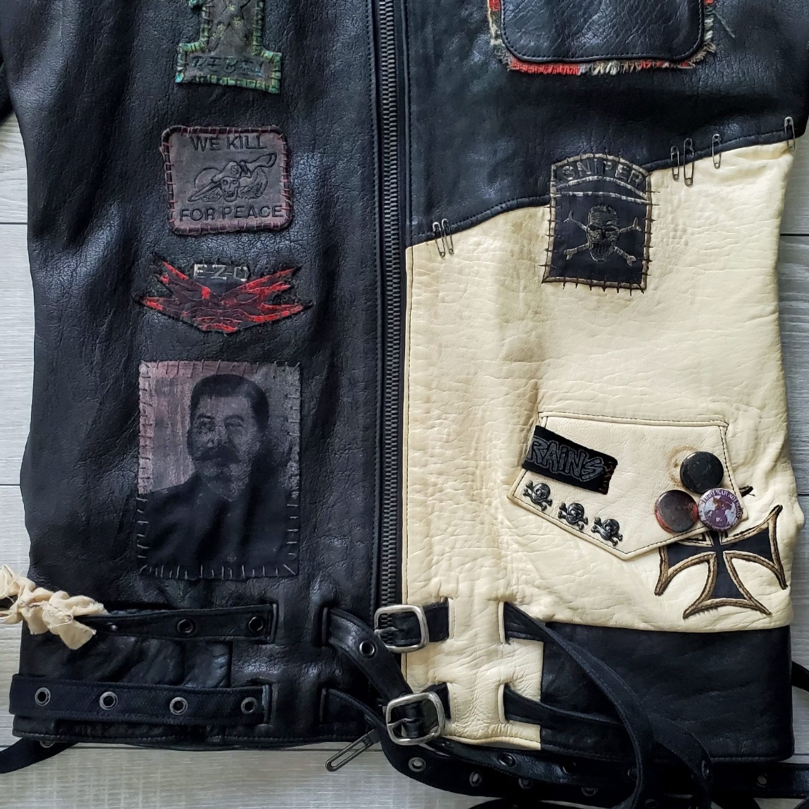 DIAMOND DOGS ダイアモンドドッグス□良品 2005年 USA製 ANARCHY RIDERS JACKET アナーキー ライダースジャケット  XS 一点物 羊革 リメイク USED加工 レザー 定価25万以上 - メルカリ