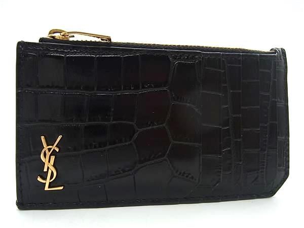 SAINT LAURENT コインケース　サンローラン クロコ押し 希少✨サンローラン コインケース クロコ型押し カサンドラ YSL