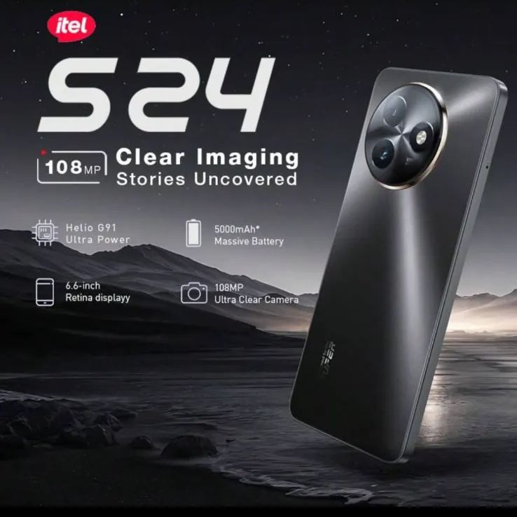 itel 6.6インチスマートフォン S24、RAM 8GB/ROM 256GB、Android
