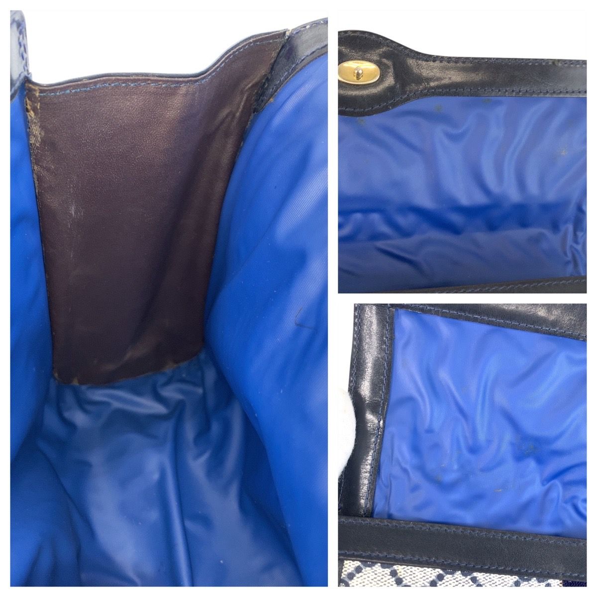 美品 GUCCI グッチ シェリーライン グレー ネイビー GGスプリーム