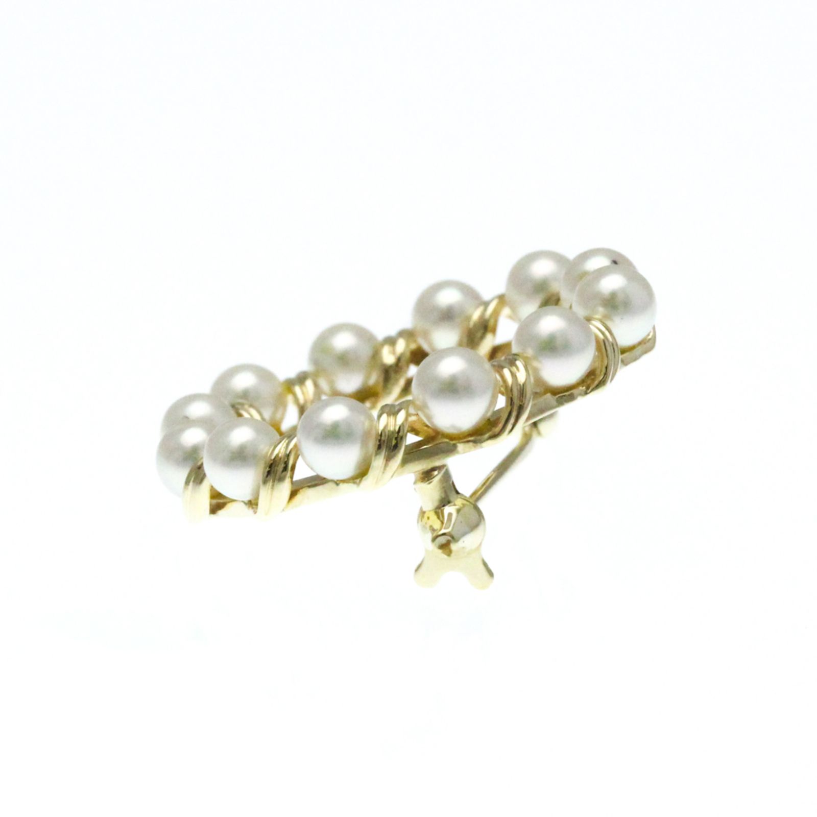 ミキモトブローチ金　14金　パール ミキモト(Mikimoto) パール ブローチ 14金イエローゴールド 真珠