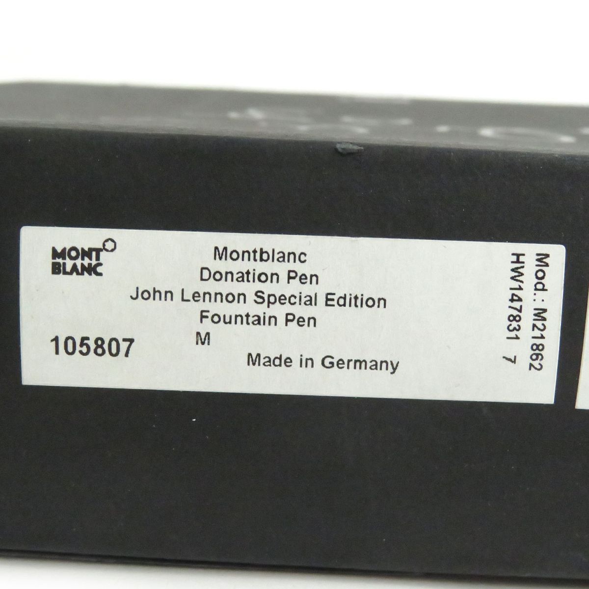 未使用品□MONTBLANC/モンブラン ドネーションペン ジョン・レノン スペシャルエディション ペン先18K Mニブ 万年筆 黒×銀 ドイツ製 箱付 t14-st30327-006