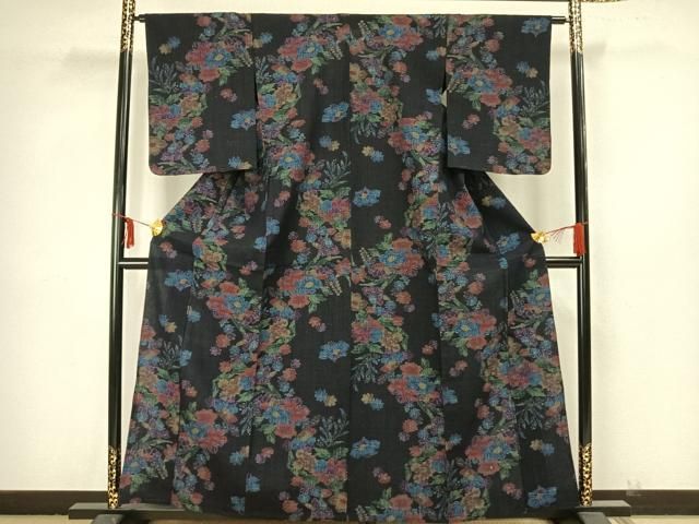 平和屋着物○上質な紬 色無地 今様色 正絹 逸品 AAAY1793np