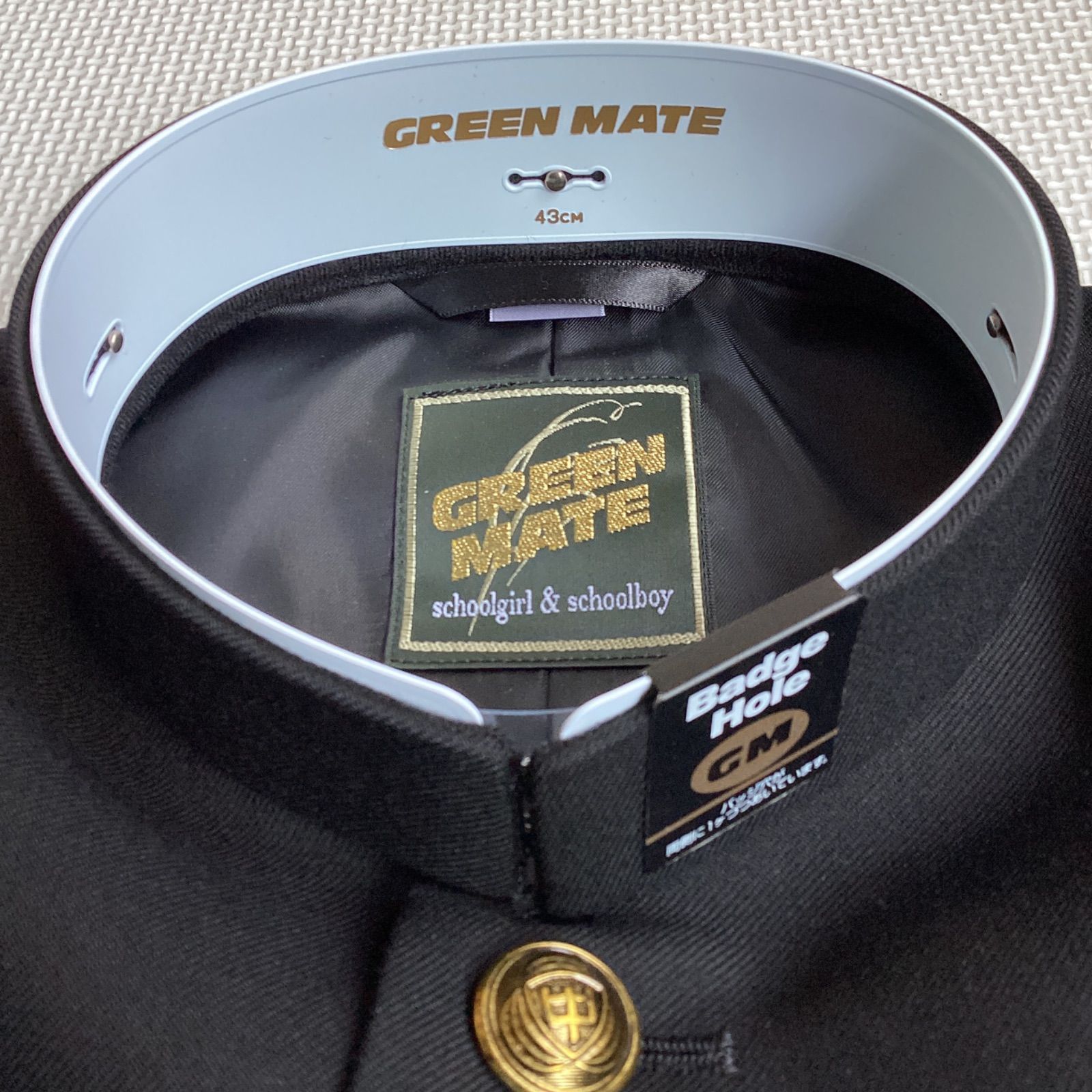 男子 学生服 145 A 180 AB 襟 1981-40050 学生 学ラン 詰襟 標準型 ポリエステル50％ 毛50％ ニッケ学生服 NIKKE THE BLACK Green Mate ウォッシャブル