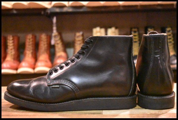 【8.5D 美品 15年】レッドウィング 9197 ポストマン 黒 ブラック シャパラル プレーントゥ レースアップ ブーツ redwing HOPESMORE【EI362】