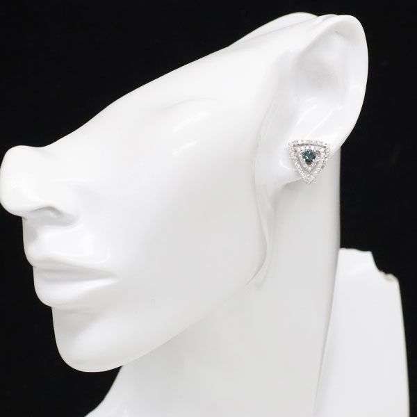 片方のみ＊】K18WG サファイヤ0.63ct ピアス 片方のみ＊】K18WG