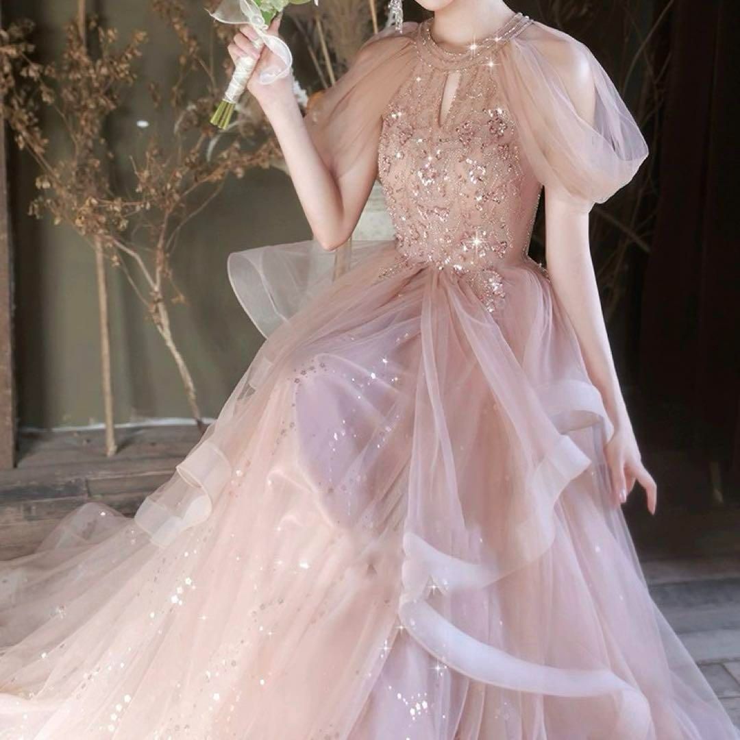 スカートのフリルの美しいチュールイブニングドレス ?.?