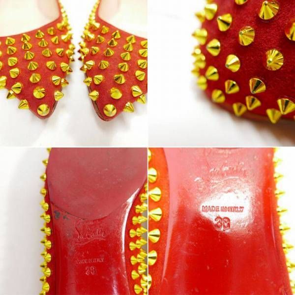 Christian Louboutin SPIKES FLAT スタッズ フラットシューズ 38