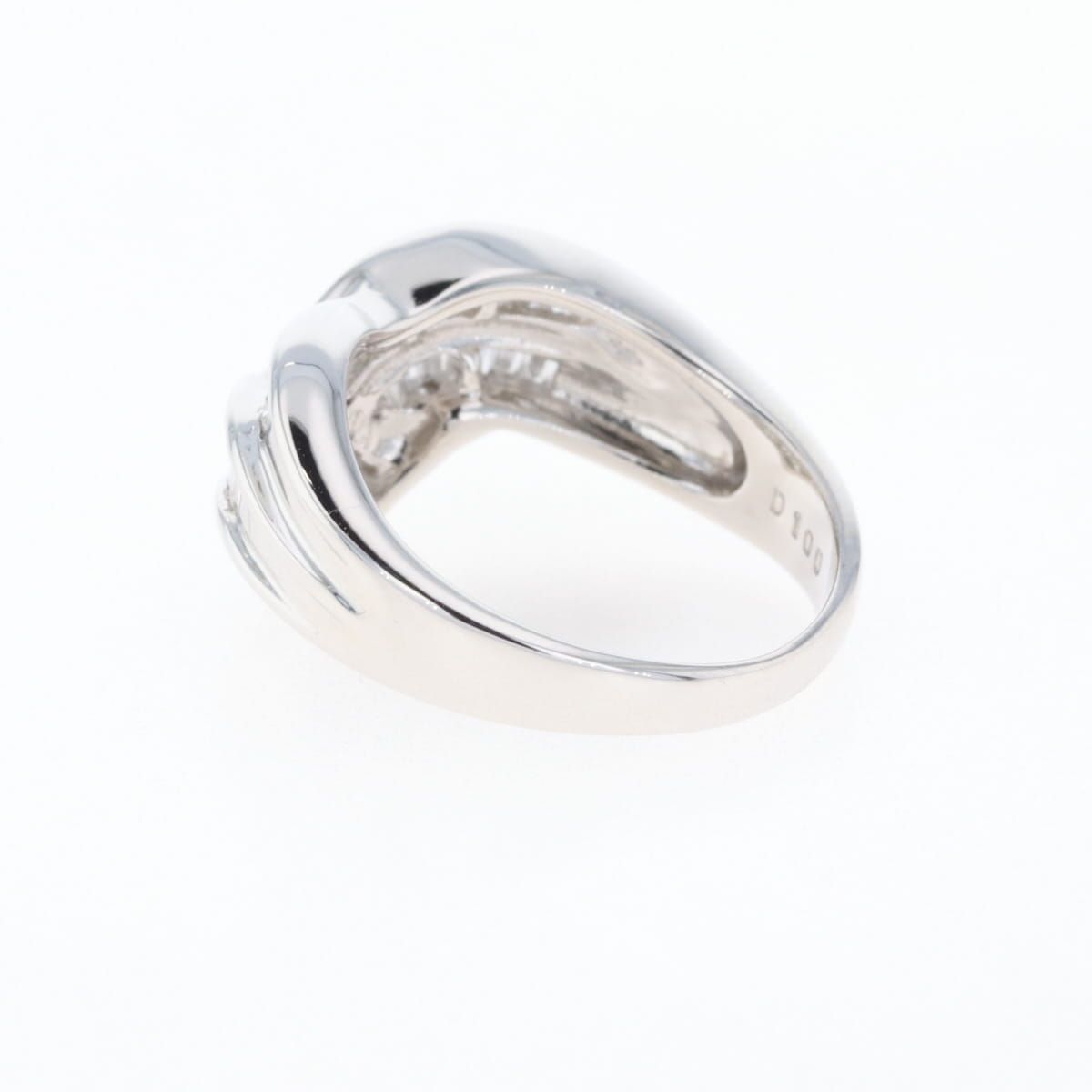 エメラルド デザインリング プラチナ 指輪 メレダイヤ リング 14号  