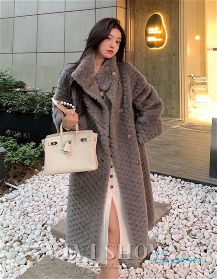 毛皮コート ファーコート レディース ロングコート ボリュームファー フェイクファー 秋冬 素材 レディースファッション 防寒 上着 おしゃれ 暖かい hax5a327387 GULLKHAN_COM