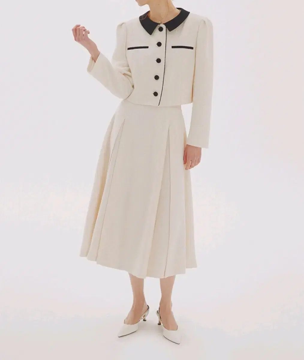 デューイデューイ ツイード スカート アイボリー sサイズ