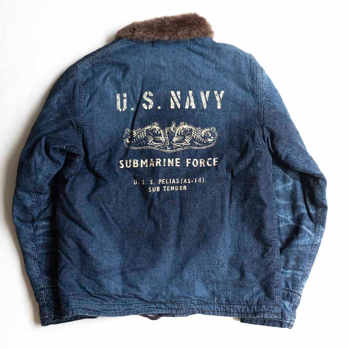 【美品】TOYS McCOY【N-1 DECK JACKET DENIM SUBMARINE FORCE POLLY PELIO】42 TMJ1433 デッキ ジャケットトイズマッコイ 2408090