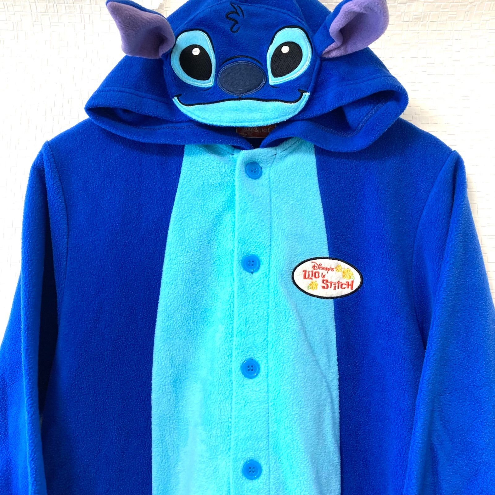 子ども用◎ 可愛い！【Disney Lilo&Stitch】ディズニー リロ＆スティッチ なりきり 着ぐるみ ハロウィン パーティー ルームウェア パジャマ 暖か コスプレ ブルー kids キッズ ジュニア サイズ150／M12780UU