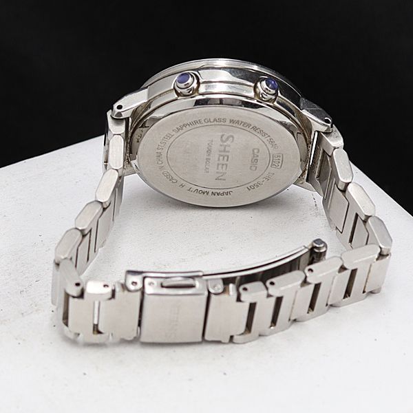 良品 カシオ シーン SHE-3501 タフソーラー ブラック文字盤