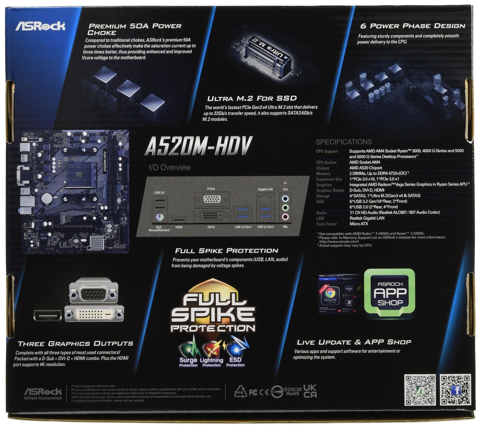 ASRock AMD Ryzen 3000/4000シリーズ(Soket AM4)対応 A520チップセット