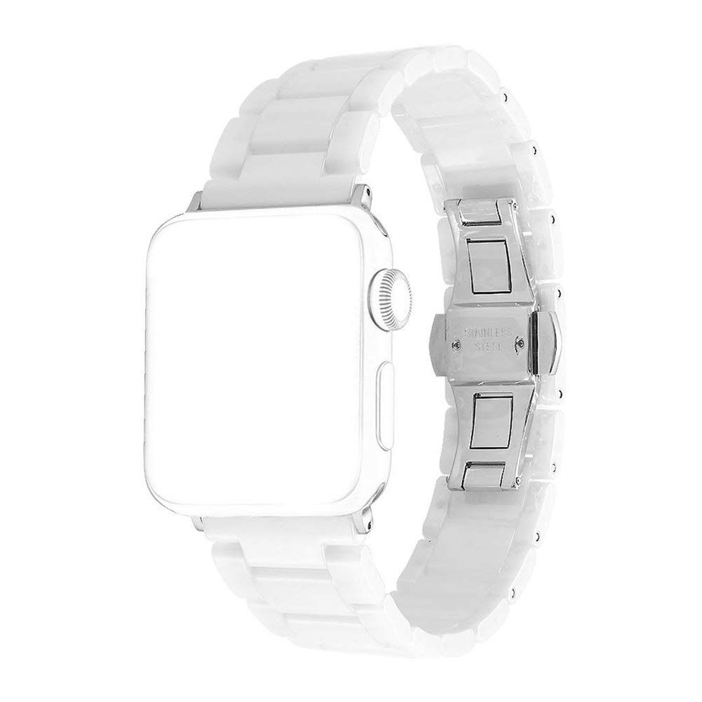 【人気商品】長さ調整簡単 Apple Apple Watch Series Watch 9 8 バンド 7 6 バンド Series SE アップルウォッチ Series 3 セラミック製 45mm/44mm/42mm 対応 Sakulaya バンド（ホワイト
