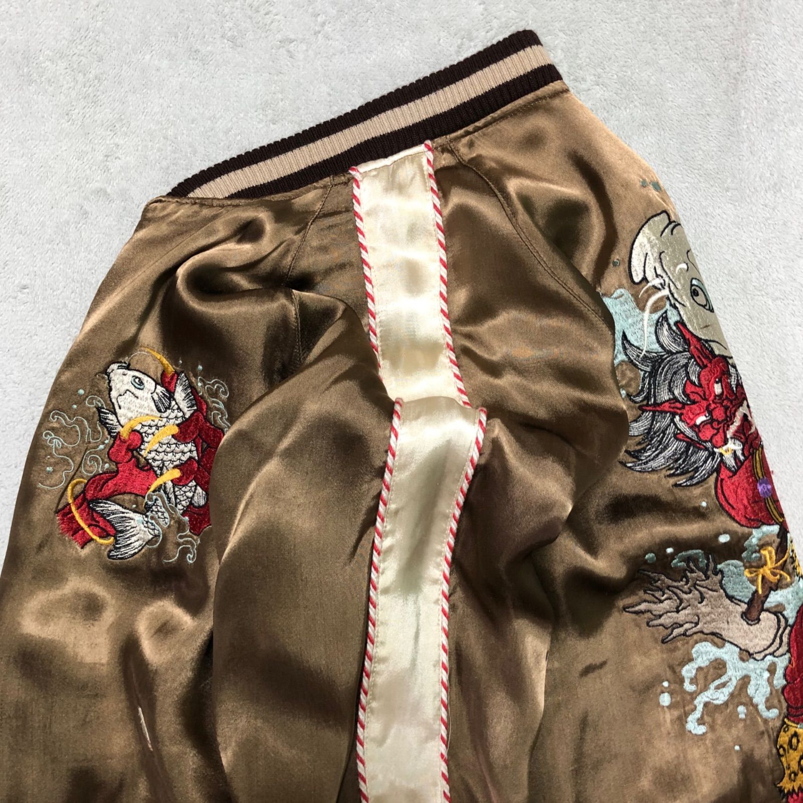 CROPPED HEADS 和柄総刺繍リバーシブルスカジャン クロップドヘッド CROPPED HEADS リバーシブルスカジャン スーベニアジャケット 和