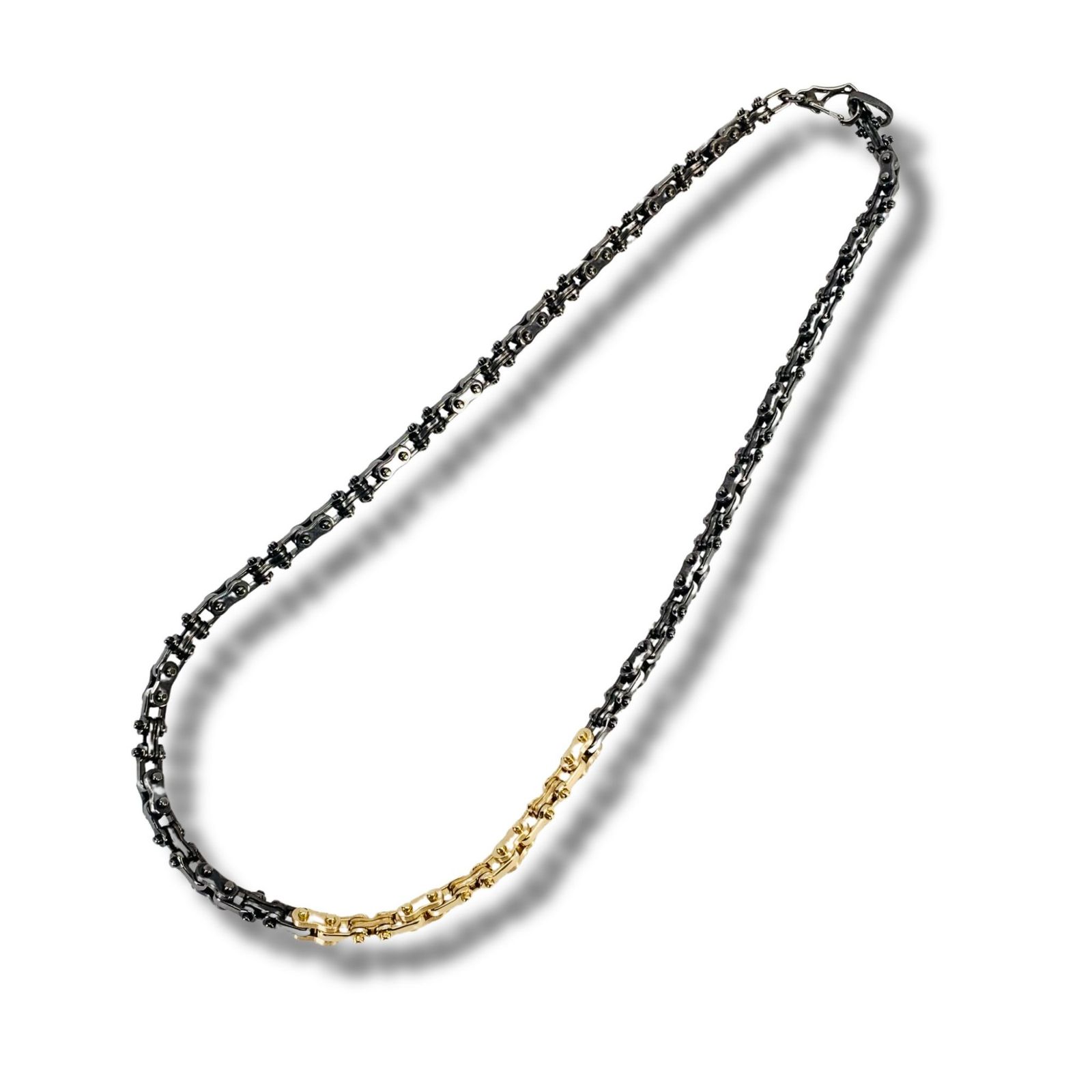 希少品! E-NO'S イーノス メンズ K18 デザイン チェーンネックレス