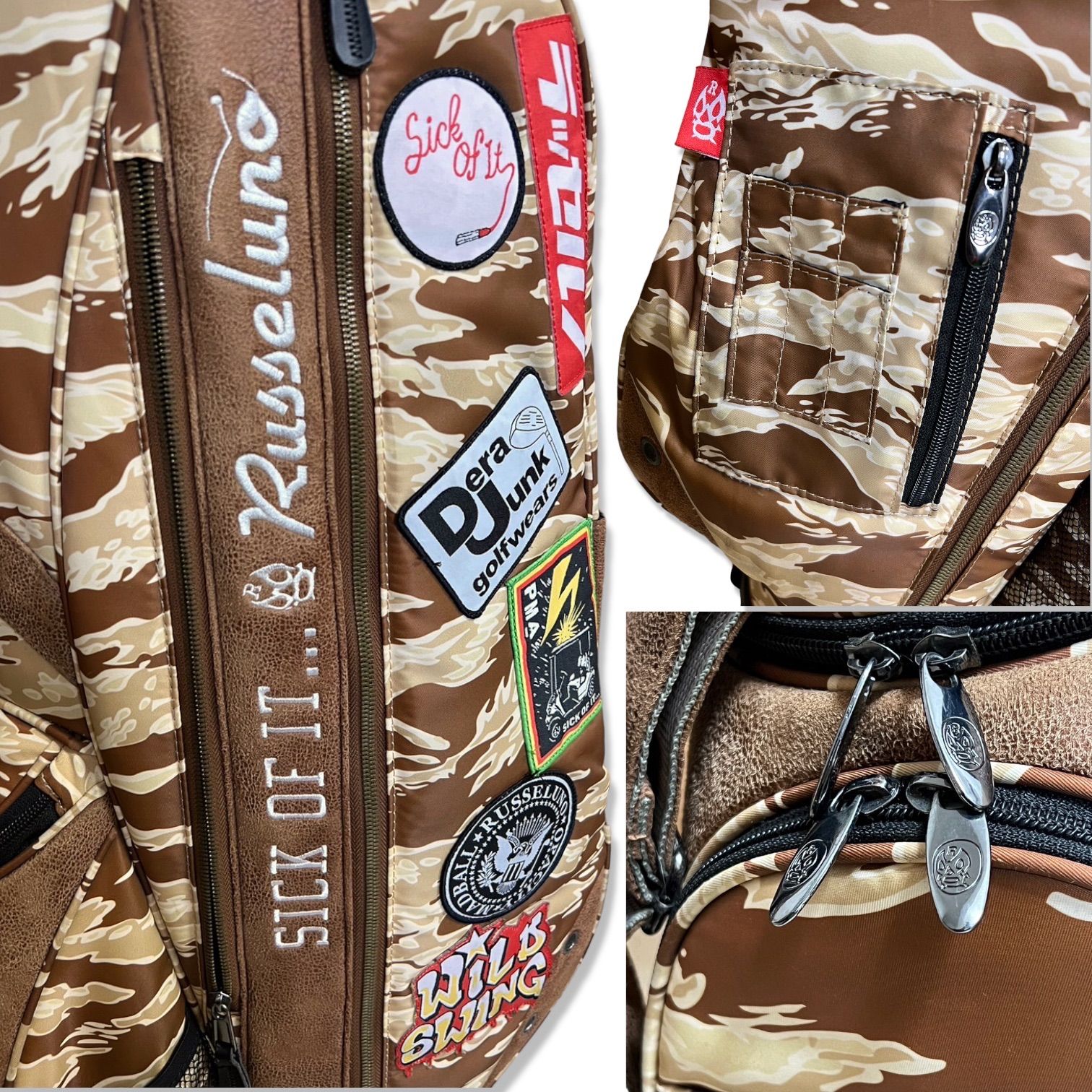 美品 RUSSELUNO スタンド式 キャディバッグ 9型 47インチ カモフラ MA-1 CADDIE BAG 迷彩 ブラウン 軽量 ラッセルノ  ゴルフバッグ ゴルフ ゴルフクラブ クラブケース - メルカリ