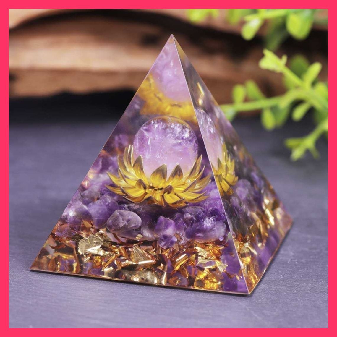 幸運 オルゴナイト 蓮の花 紫 球 ストーン 金運 オルゴナイト｜危険